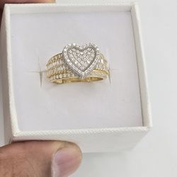 10kt Real Gold Heart Ring for Women