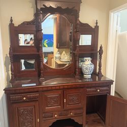 Antique Wood Hall Tree