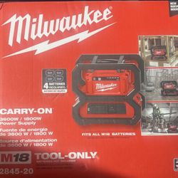 Milwaukee M18 Carry-On 3600W / 1800W Power Supply - $450.00 