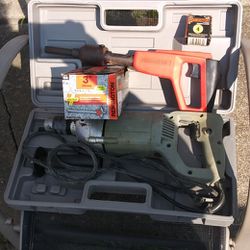 Heavy-duty 1/2 Drill Driver. And Remington Actuator With 100 Caps & 100 3" Nails.