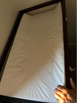 New Baby changing table and mattress with shelf perfect condition
