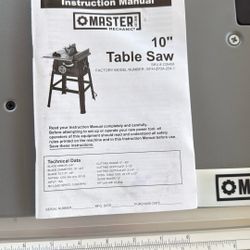 New Table Saw 10”