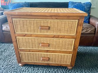Designer Wicker 3 drawer dresser