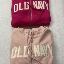 Old Navy Logo Graphic Full Zip Hoodies For Women, New With Tag, Size M/ L