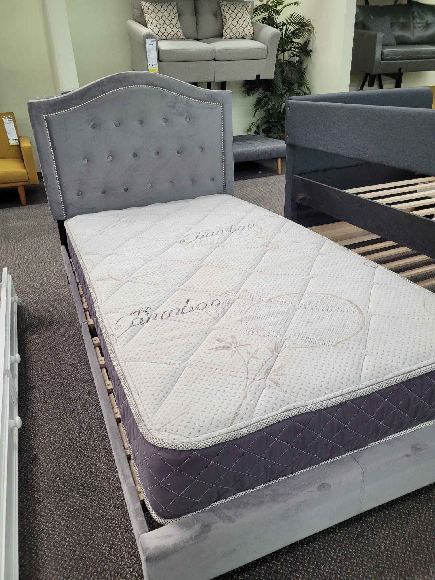 Twin Complete Bed With Bamboo Mattress