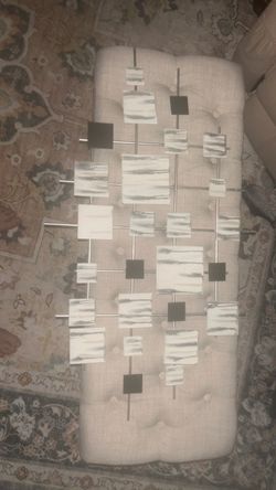 Modern Metal Wall Art with Marble Tiles