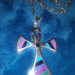925 Cross And Chain.italy .22 In Long.