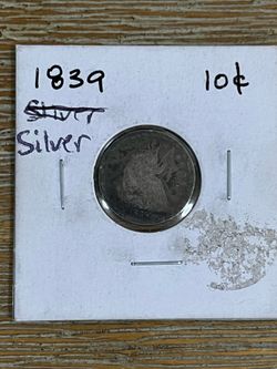 Dime Silver Seated Liberty 1839 Coin