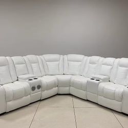 Power Reclining Sectional Available For Fast Delivery 