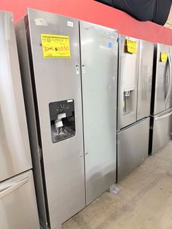 Stainless Steel Side-by-Side Refrigerator with Ice and Water Dispenser