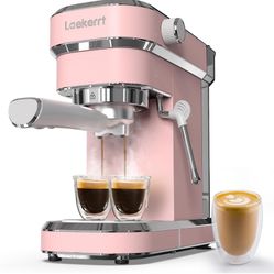 Laekerrt Professional Espresso Machine 20 Bar, Espresso Maker with Milk Frother Steam Wand, Stainless Steel Home Coffee Machines for Cappuccino and La