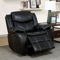 Brand New Black Breathable Leather Recliner Chair
