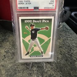 1993 Topps Derek Jeter NYY #98 RC 1992 Draft Pick PSA 9