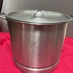 Aluminum Stockpot With Lid And Steamer, 52qt