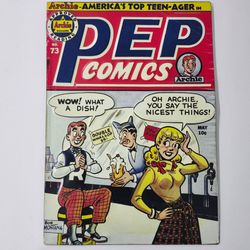 PEP COMICS #73 GOLDEN AGE COMIC 1949 ARCHIE METAL PLAQUE WALL HANGING SIGN 9x13