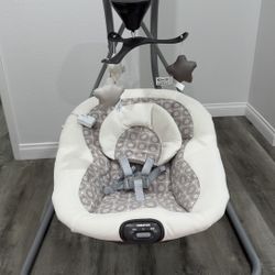 Graco Simple Sway Baby Swing, Side‑to‑Side Sway, Infant Swing with 6 Speeds, Vibration, Abbington