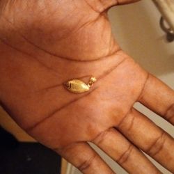 Gold Football For Necklace 14K
