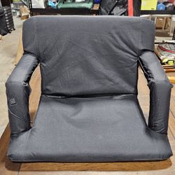 Alpcour Heated Reclining Stadium Seat for Bleachers – Wide Bleacher Chair with Back Support and Cushion, Armrests, Side Pockets, & Hook – Stadium Seat