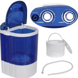 ZenStyle Mini Portable Single Tub Washing Machine - Compact 2-IN-1 Design 5.7lbs Capacity Semi-Automatic Washer with Timer Control Spin Cycle Basket, 