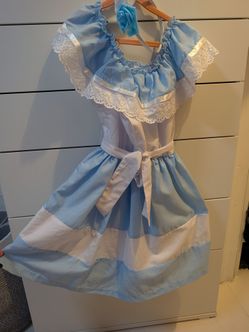 Girls Argentina Traditional Dress – Hispanic Heritage Costume with Matching Headband