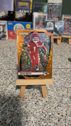 2024 Panini Prizm Xavier Worthy #399 Orange Disco RC CHIEFS