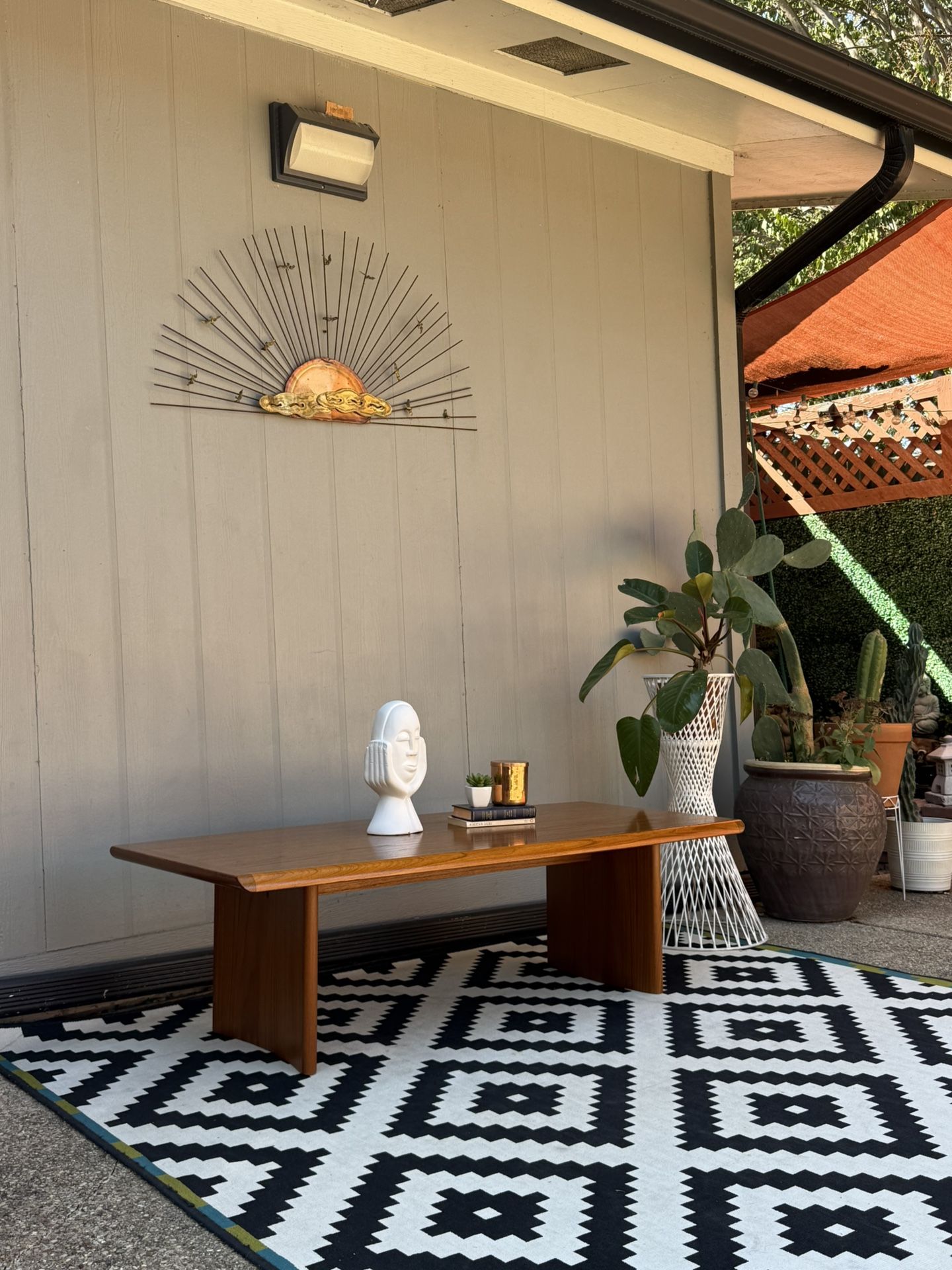 Vintage Mid Century Danish Teak Coffee Table .