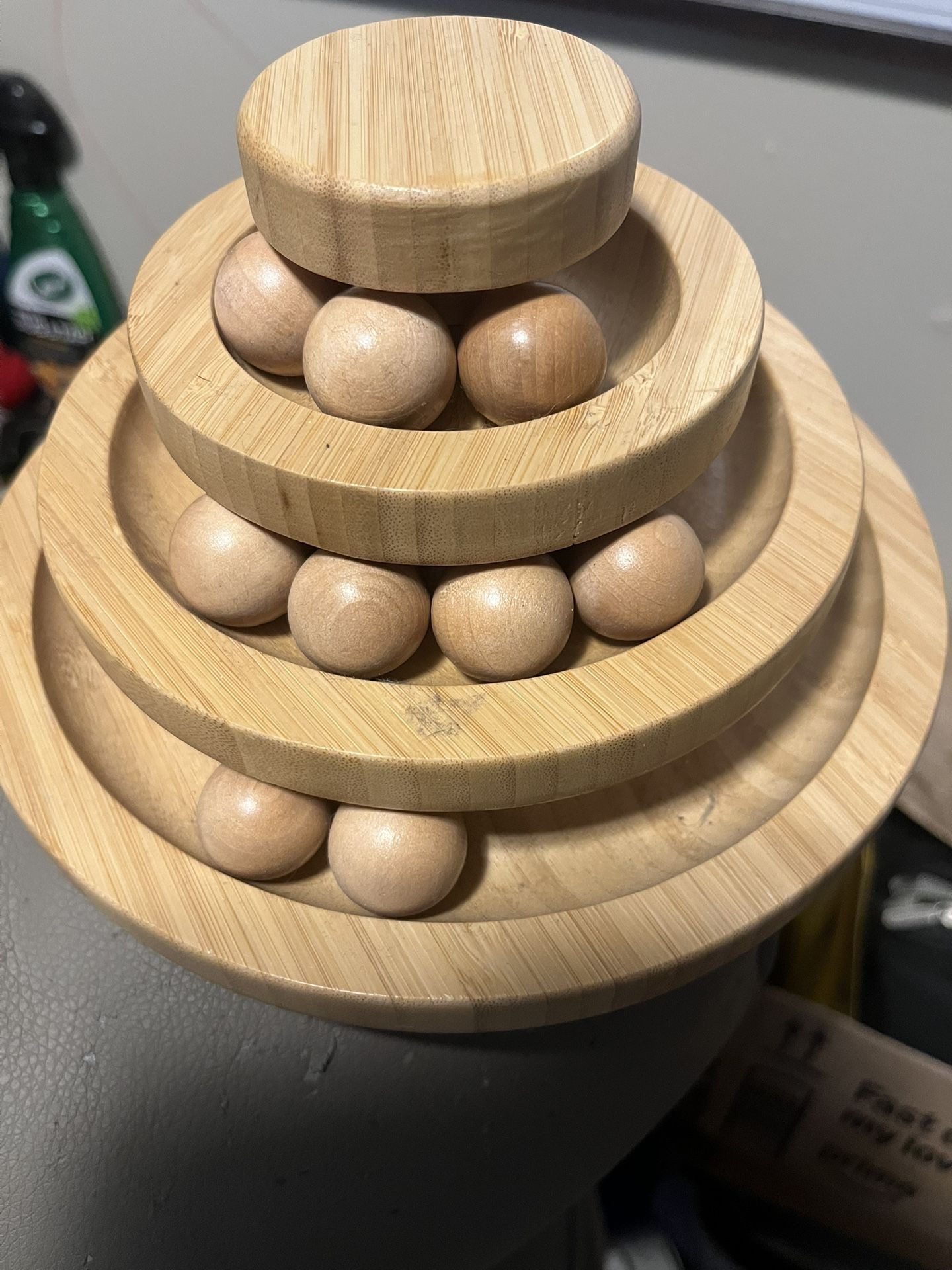 Cat Wooden Ball Track