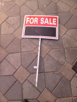 For sale sign with metal stack vinyl 24" x 18"