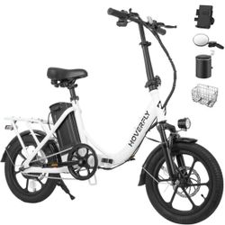 16" Electric Bike, Max 25Miles Range(Pedal-Assist) & Speed 15.5 Mph Power 350W Motor, Folding E-Bike with Removable Battery