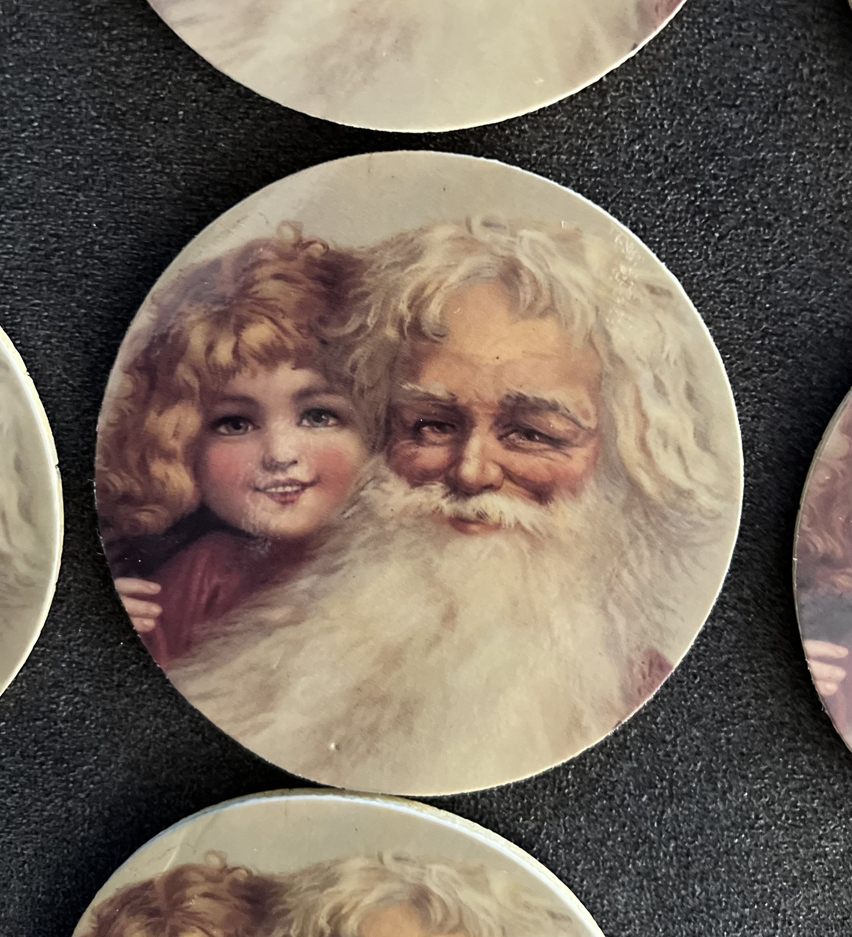 Vintage Christmas Holiday Cork Coasters