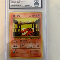 Growlithe Pokemon 1998 Japanese Vending Series 3 CGC (10) World Record 1/1 Card