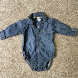 Baby Boy Button down Shirt Onsie