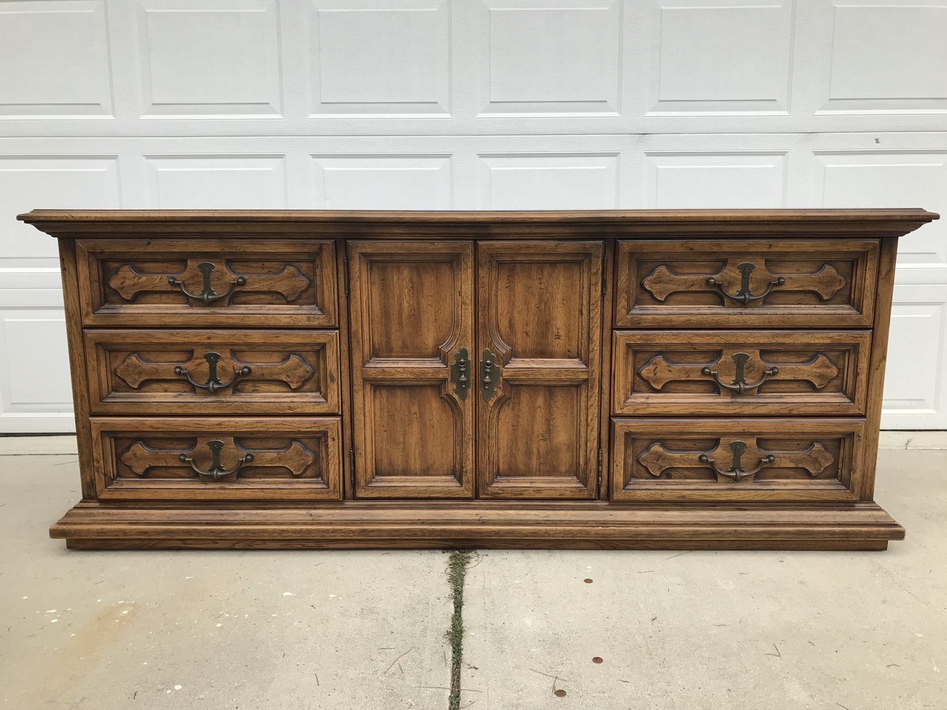 Solid Pecan Vintage Triple Dresser by Henredon