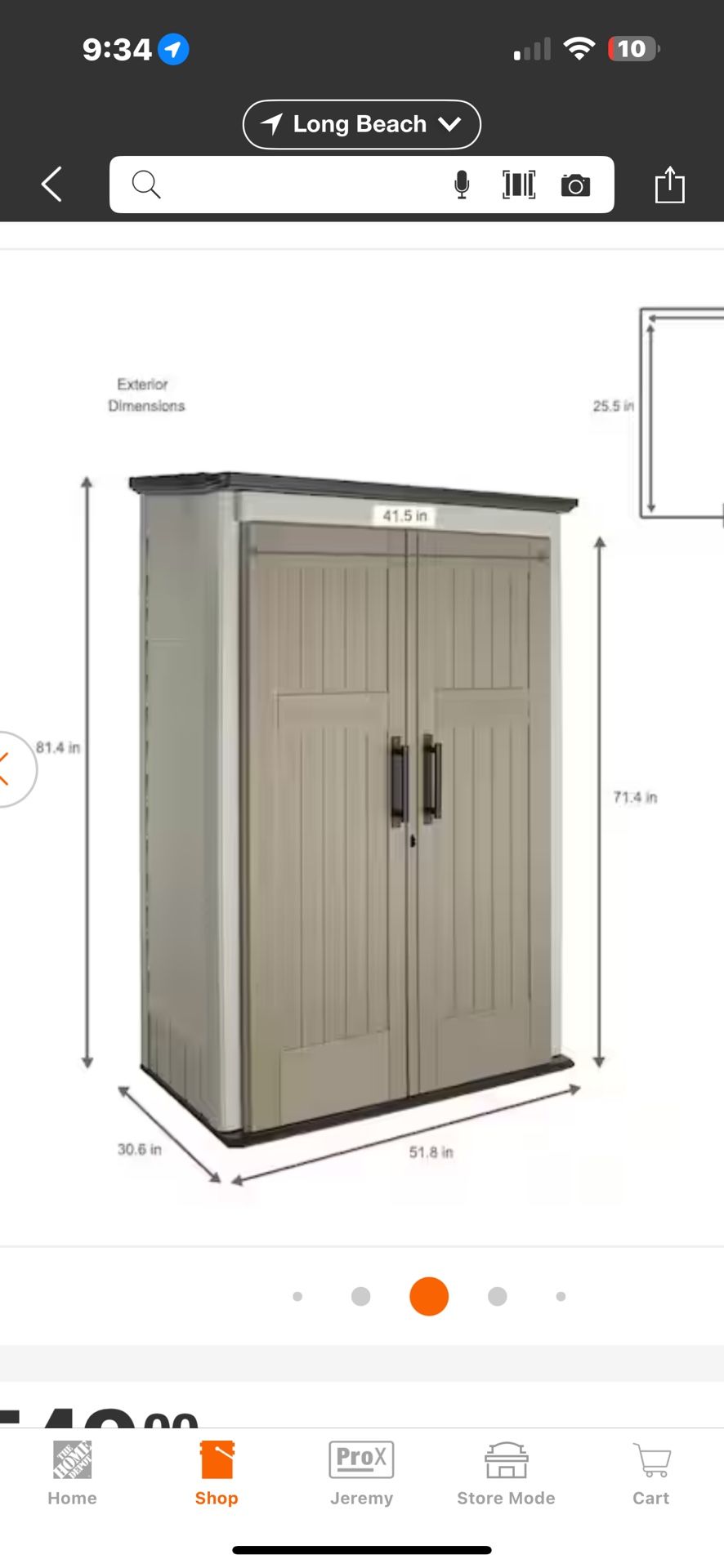 Rubbermaid Plastic Shed - 3 Available