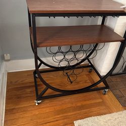 Wine Bar Cart On Casters