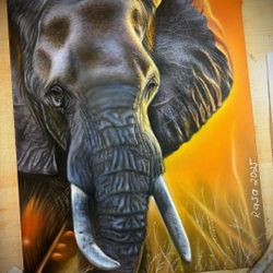 Original Drawing In Pastels Wild Safari 