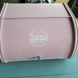 Pink Metal Bread Box/Bin/Kitchen Storage Container 