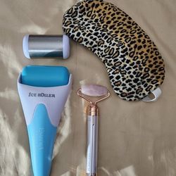 Cold Facial Syst Skncare Set ESARORA Ice Roller FLAWLESS Vibrating Face Roller..