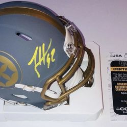 JAMES HARRISON & BILL COWHER SIGNED HELMET & BALL JSA COA