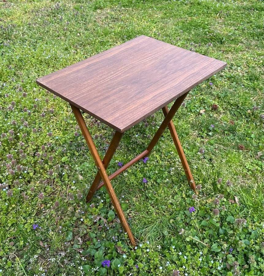 Vintage MCM Scheibe Multi Purpose Wood TV Tray Folding Table