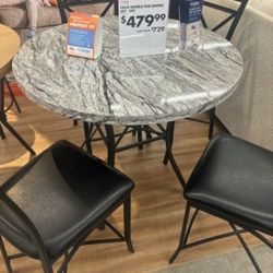 5 Pieces Black Dining Table Set 