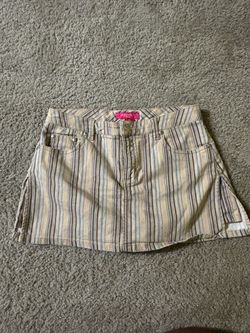 Striped Denim Mini Skirt