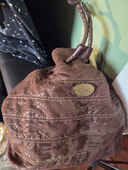 D&G Dolce & Gabbana Brown Leather Handbag