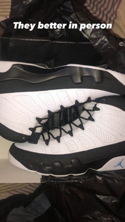 Jordan 9s White/university Blue Black