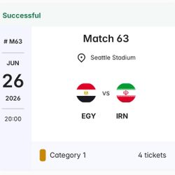 FIFA World Cup Tickets Egpyt vs Iran
