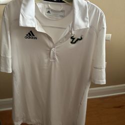 USF Adidas Medium White Polo Shirt