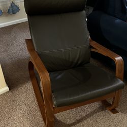 Ikea Poang Leather Armchair