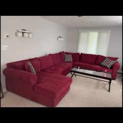 Burgundy Sectional Sofa Seats 6