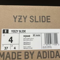 Yeezy By Adidas Originals HQ6448 Slide 4 Onyx Box Included Good Used Unisex 