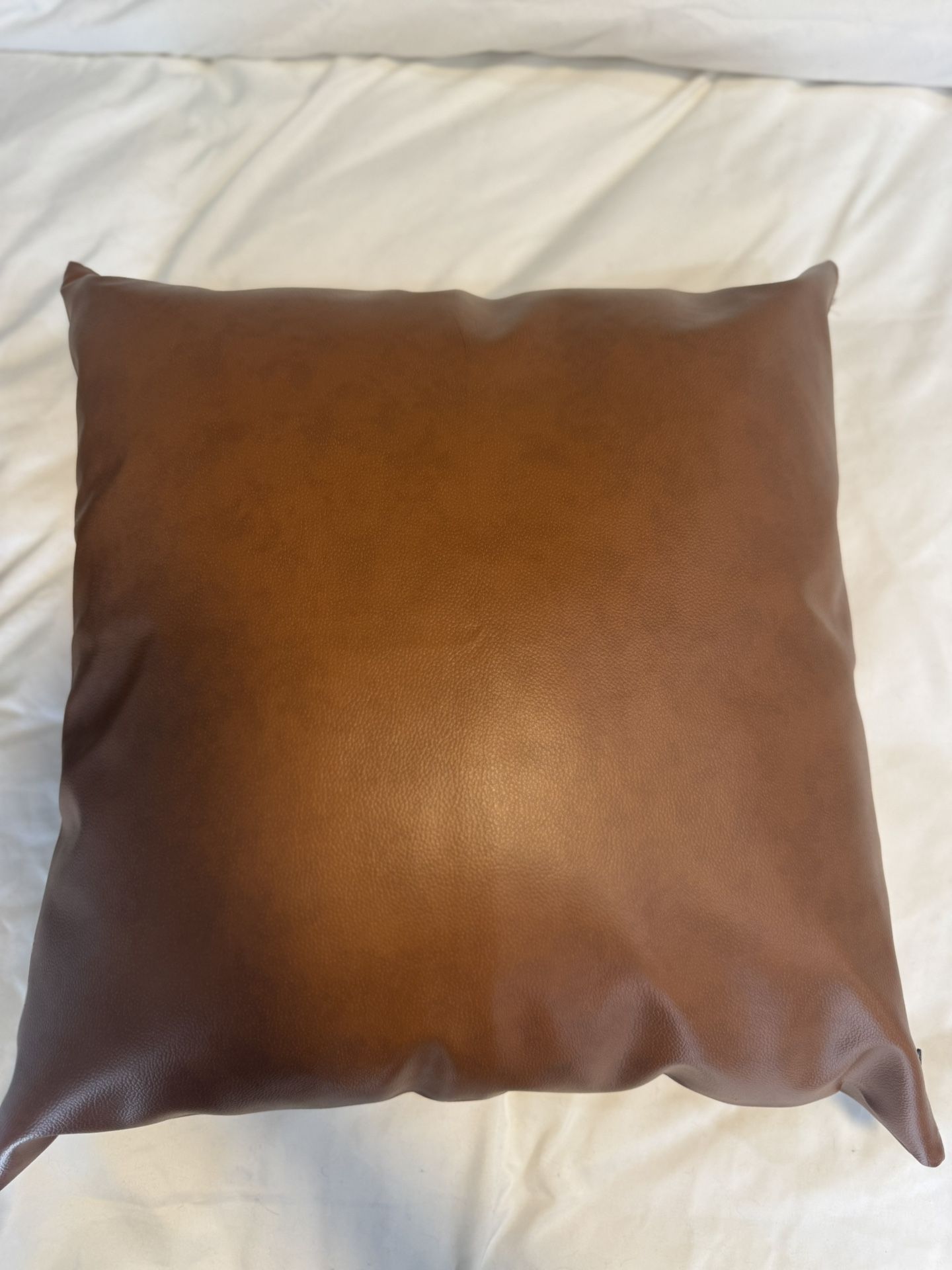 2 Faux Leather Pillow Cases/ Pillows